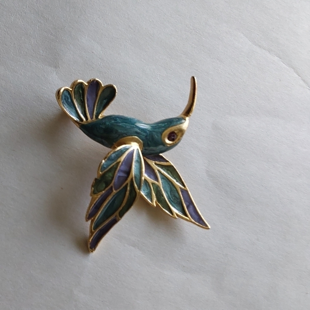Hummingbird Pin Brooch - Picture 2 of 4